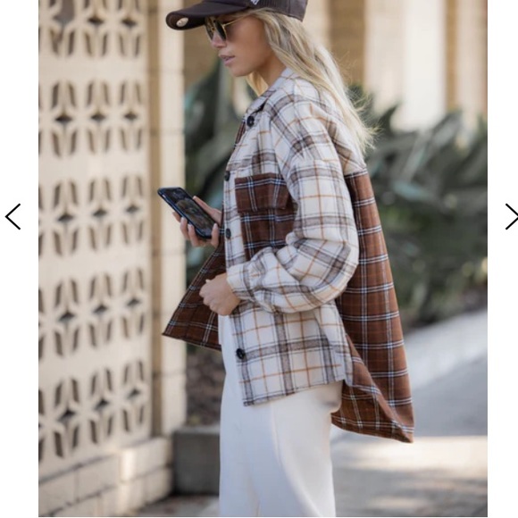 NWT AMARYLLIS | Plaid Contrast Shacket - Picture 3 of 8